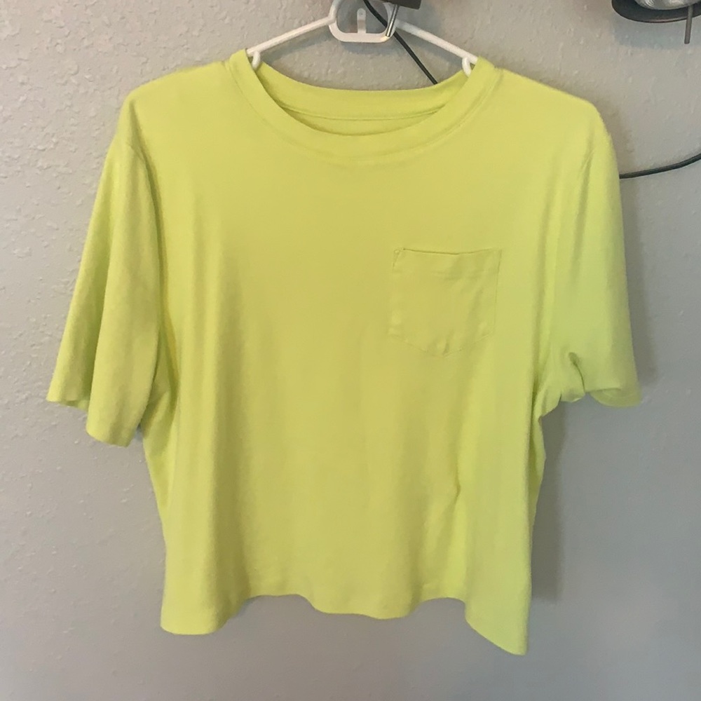 A new day cropped neon tee